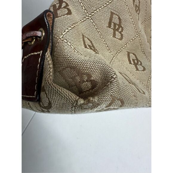 DOONEY & BOURKE SIGNATURE MONOGRAM BLACK GREY EAST/WEST SLOUCH SATCHEL BAG - Picture 5 of 16